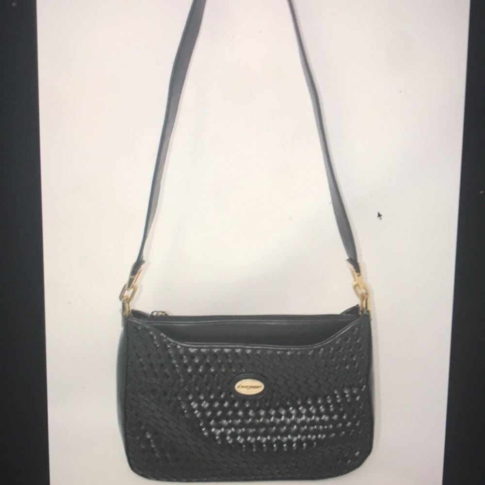 D’Margeaux Black Shoulder Woven Purse Handbag VGC